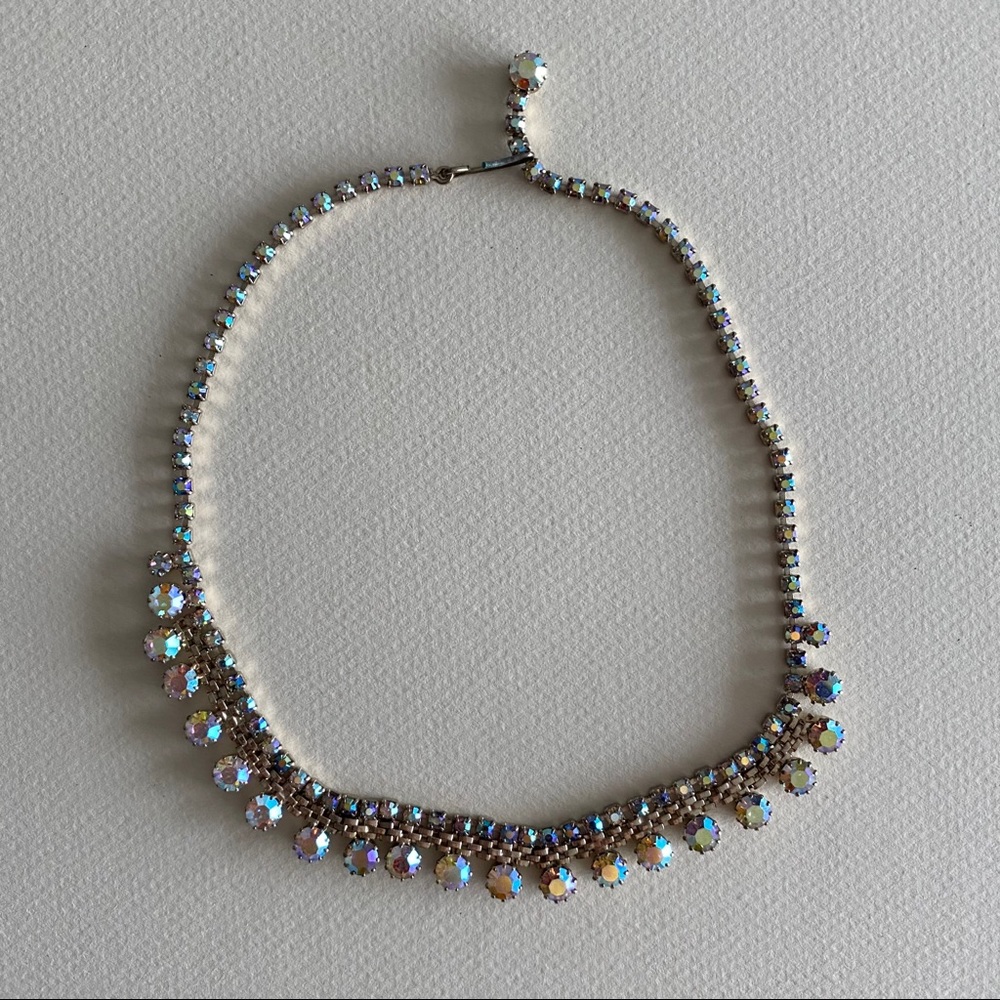 Vintage Rhinestone Choker Sparkly Necklace